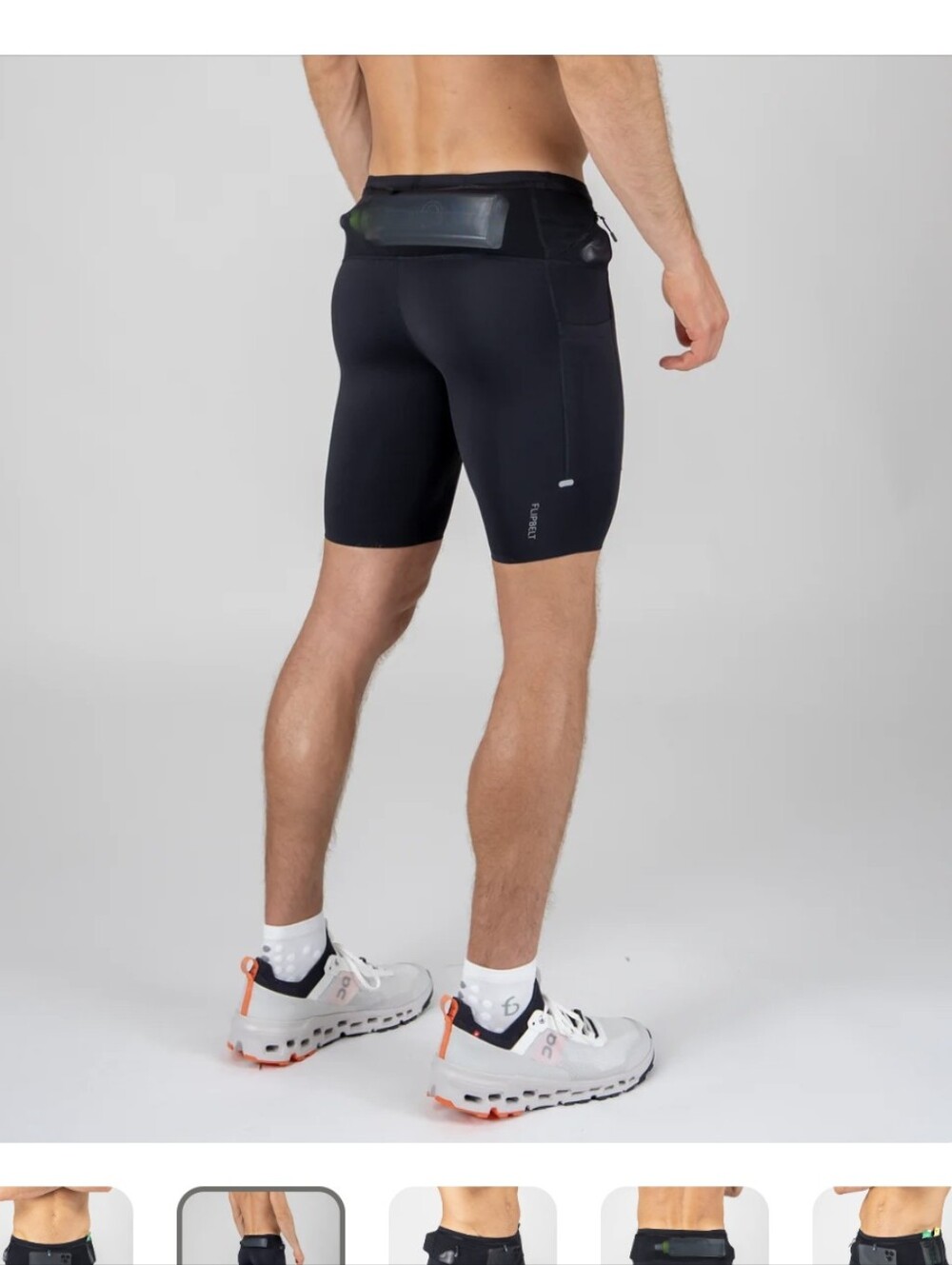 Flipbelt Ouray Compression Black Performance Running Shorts with Storage - Picture 4 of 13